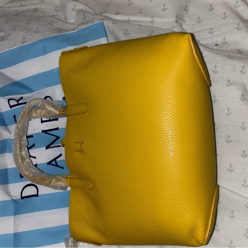 Yellow Leather Tote Bag